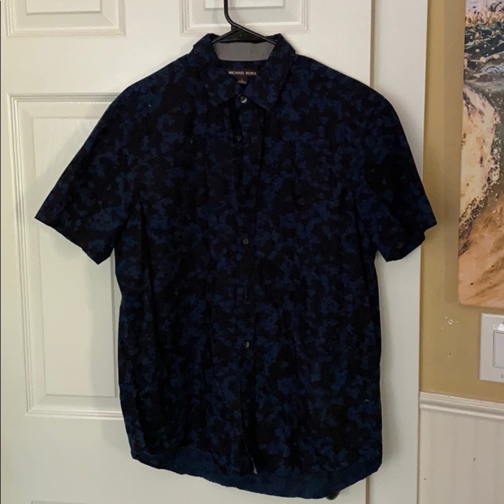 Michael Kors short sleeve button down dress shirt